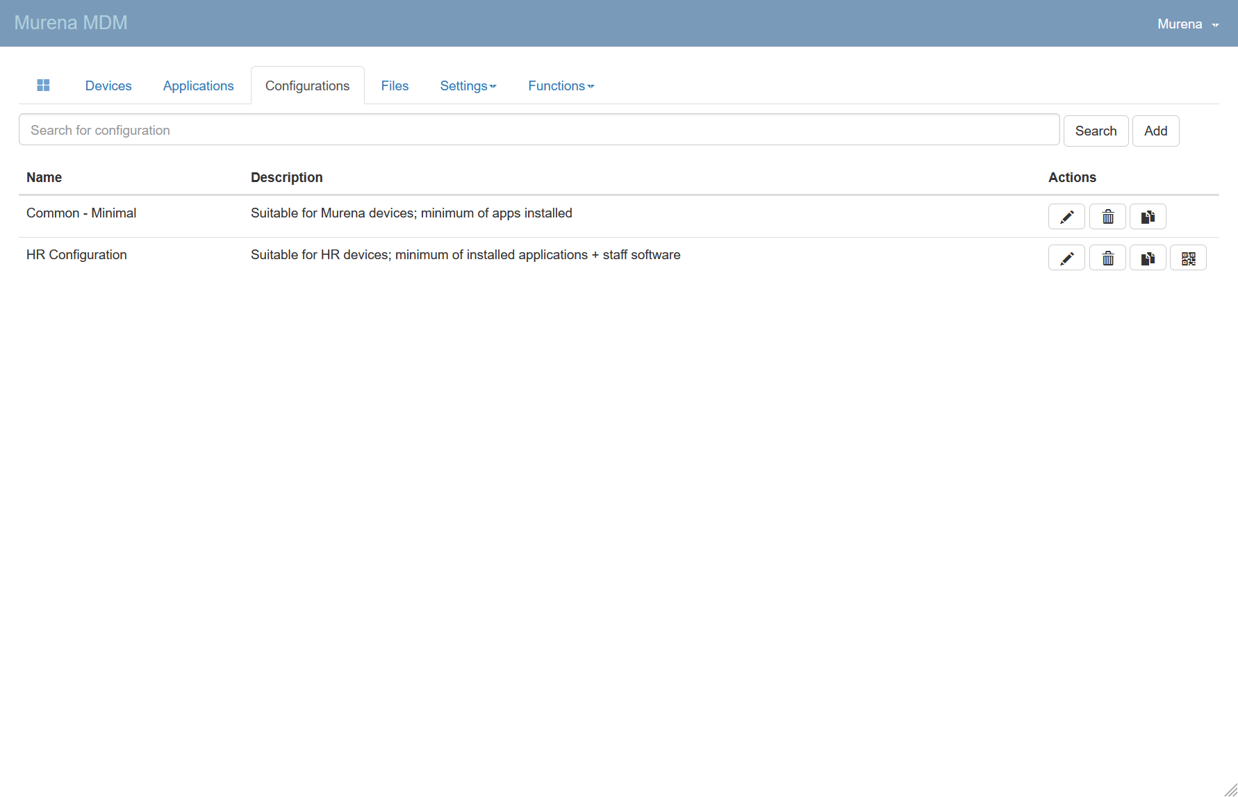 Add device in MDM console