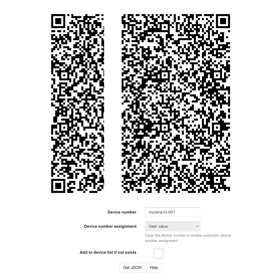 QR code displayed in MDM console