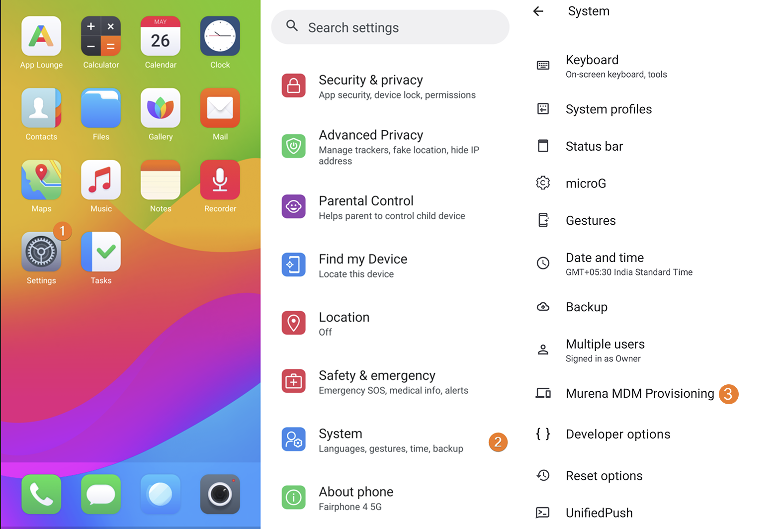 Path to Murena MDM client settings